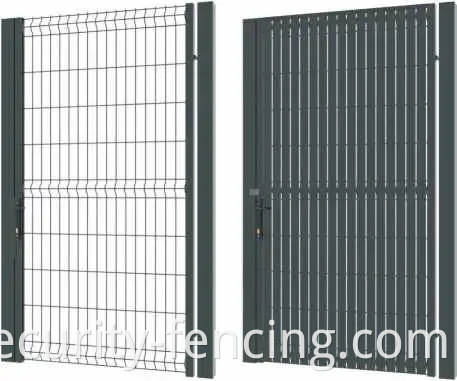 Nuevos paneles de malla de privacidad de diseño y puertas de hierro con listones de PVC para el jardín del patio
